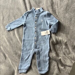 Ralph Lauren Blue Footed One Piece with Cozy Fabric